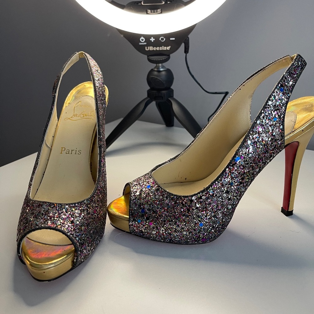 Authentic Glitter Christian Louboutins Sz 37